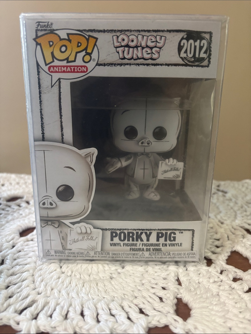 Funko Looney Tunes Porky Pig Monochrome Pop! Animation Vinyl Figure NIB #2012